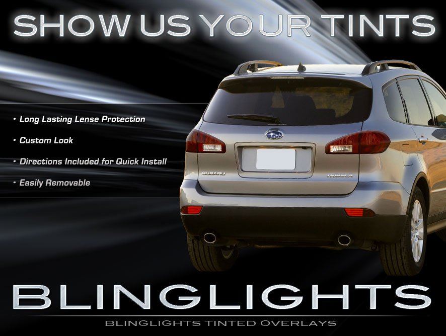 blinglights Subaru Tribeca Tinted Tail Lamp Light Overlay Kit Smoked Film Protection
