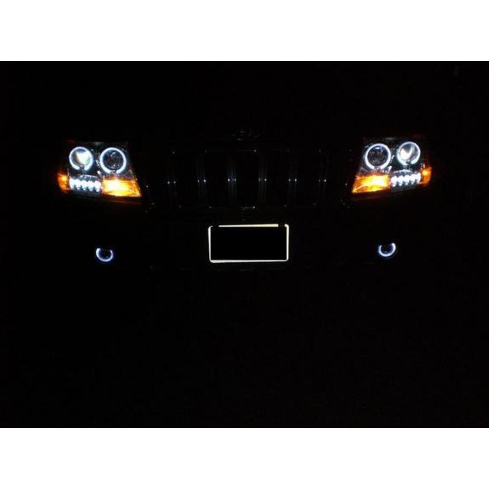 blinglights 1999-2004 Jeep Grand Cherokee White Halo Fog Lamps Lights