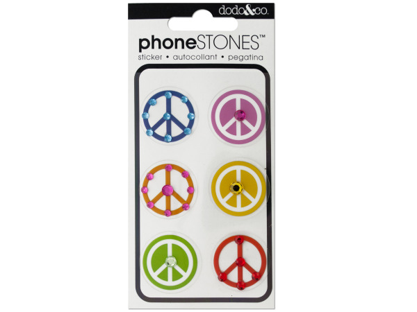 bulk buys Peace Signs Phone Stones Stickers -24-pack