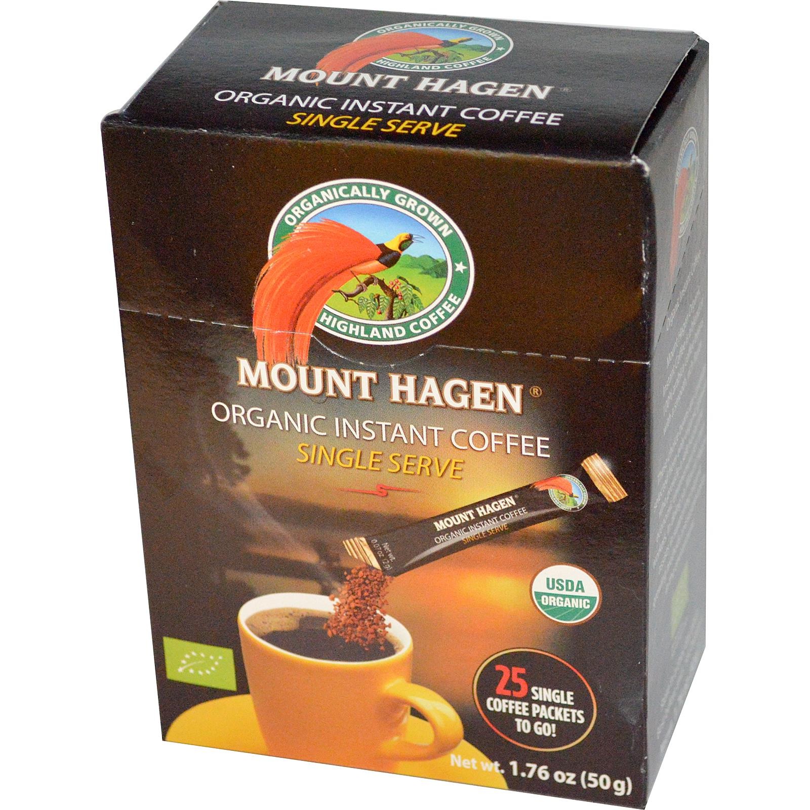 Mount Hagen Org Single Regular Freeze Dried Coffee 8x25 1 76z