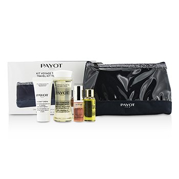 Payot Travel Kit Top To Toe Set: Cleansing Oil 50ml + Cream 15ml + Elixir D'Ean Essence 5ml + Elixir Oil 10ml + Bag