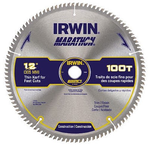 Irwin Industrial Tools 14084 12-Inch 100-Teeth 1-Inch Arbor Miter and Table Saw Blade