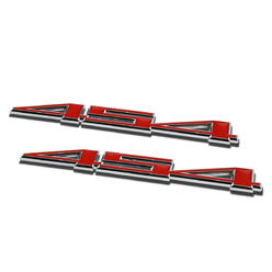Dna Motoring 2 X Metal Emblem Decal Logo Trim Badge 454 Red Silver