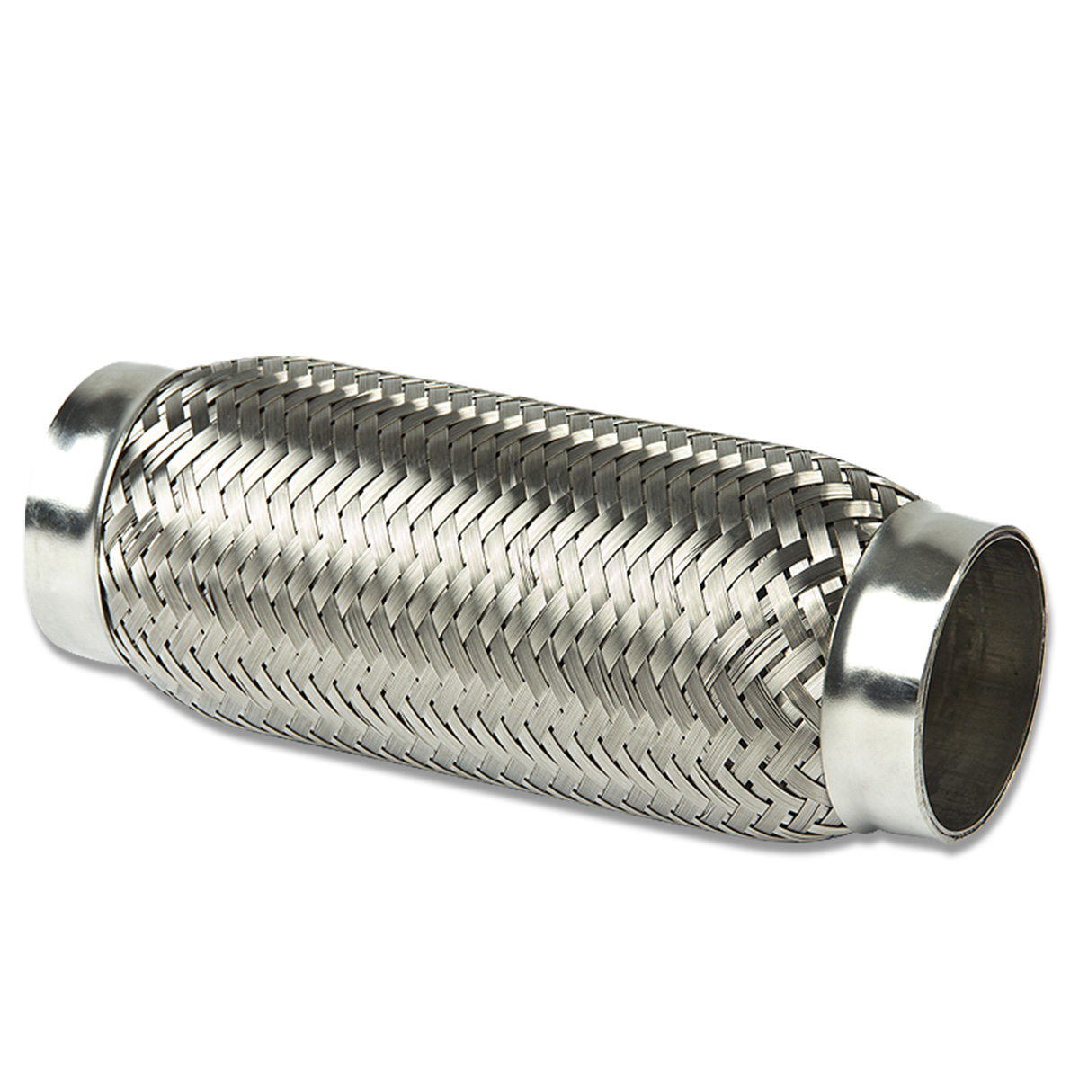 DNA Motoring FXP-225-625-8 2.25" Inlet Stainless Steel Double Braided 6.25" Flex Pipe Connector (8" Overall Length)