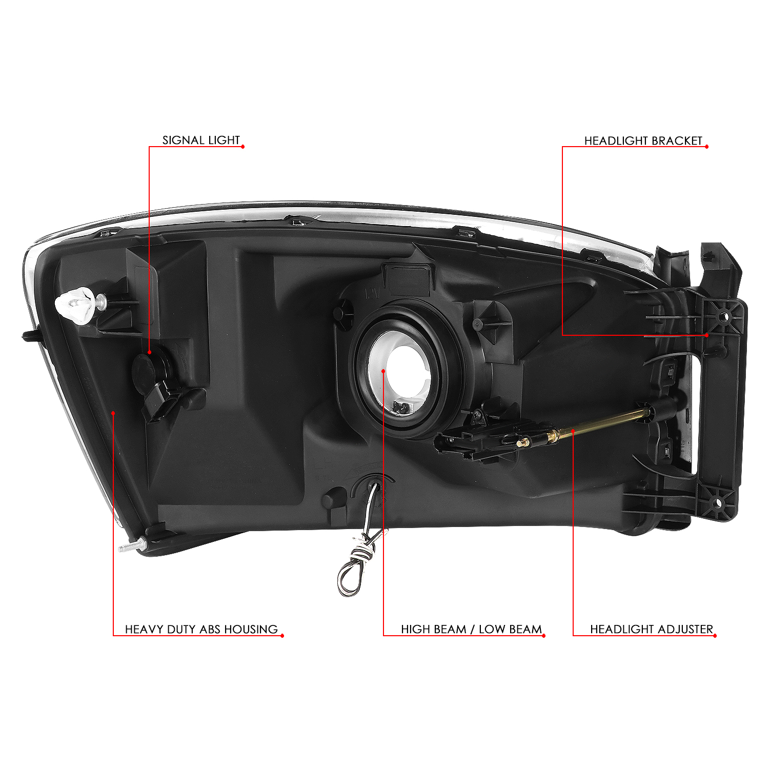 Dna Motoring For 06 09 Dodge Ram 1500 2500 Led Drl Light Bar Dna Motoring For 06 09 Dodge Ram 1500 2500 Led Drl Light Bar Headlights Black Housing Amber Corner Headlamp 07 08 Left Right