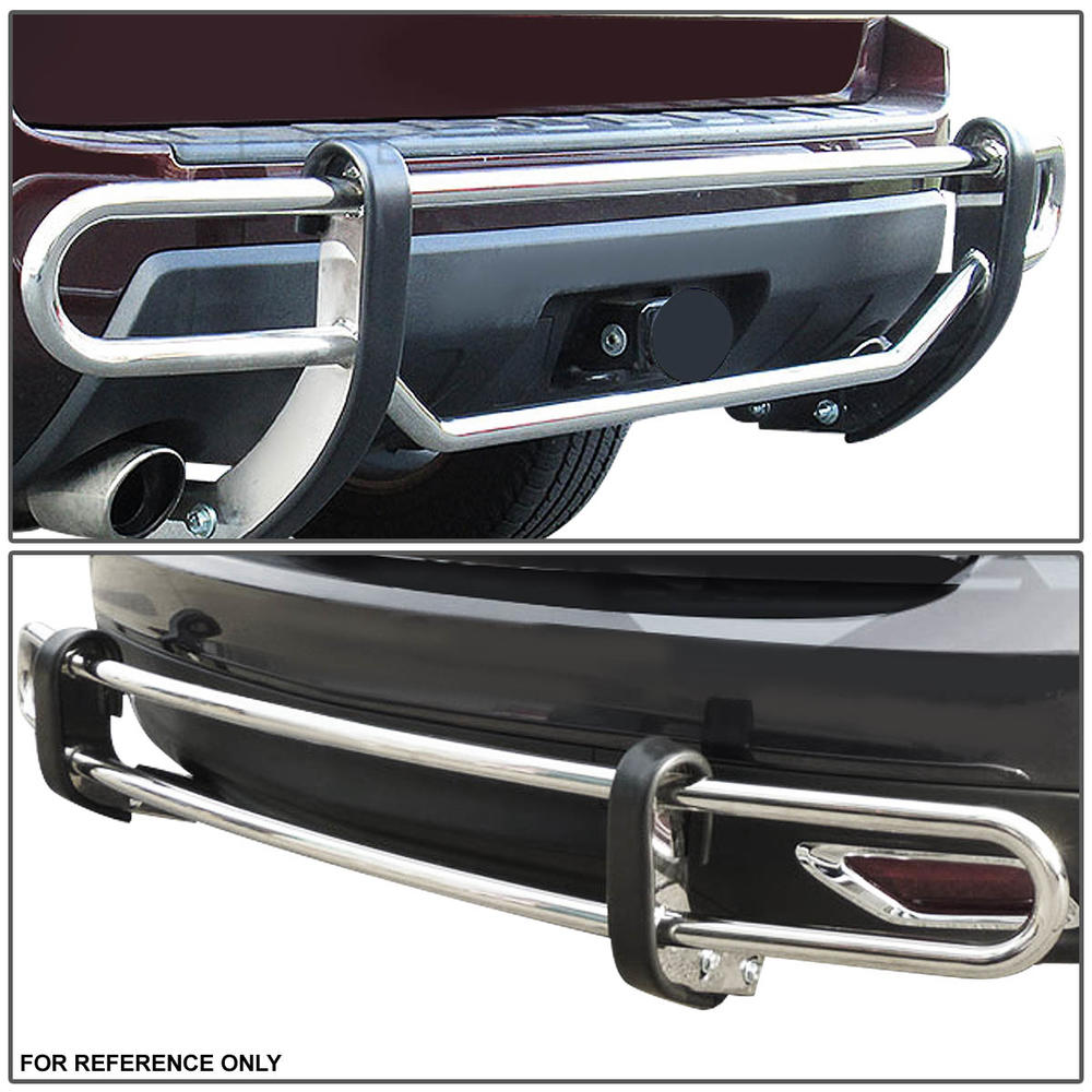 DNA Motoring For 2012 to 2015 Mercedes-Benz M-Class W166 Stainless Steel Double Bar Rear Bumper Protector Guard (Chrome) 13 14