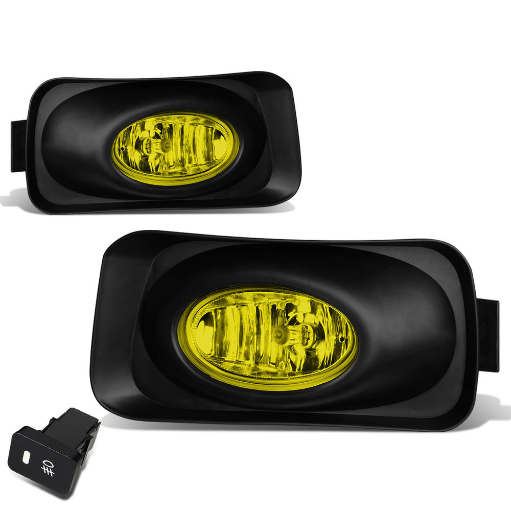 DNA Motoring FL-ZTL-182-AM For 2004 to 2005 Acura TSX CL9 Front Bumper Driving Fog Light Lamp+Switch Amber Lens