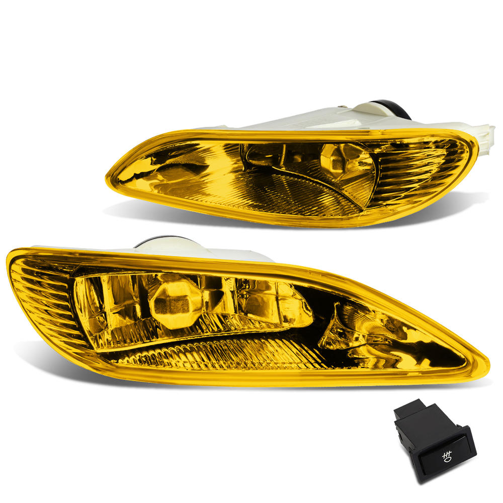 DNA Motoring For 2002 to 2008 Toyota Camry / Corolla Pair Bumper Driving Fog Lights + Wiring Kit + Switch (Amber Lens) 03 04 05 06 07
