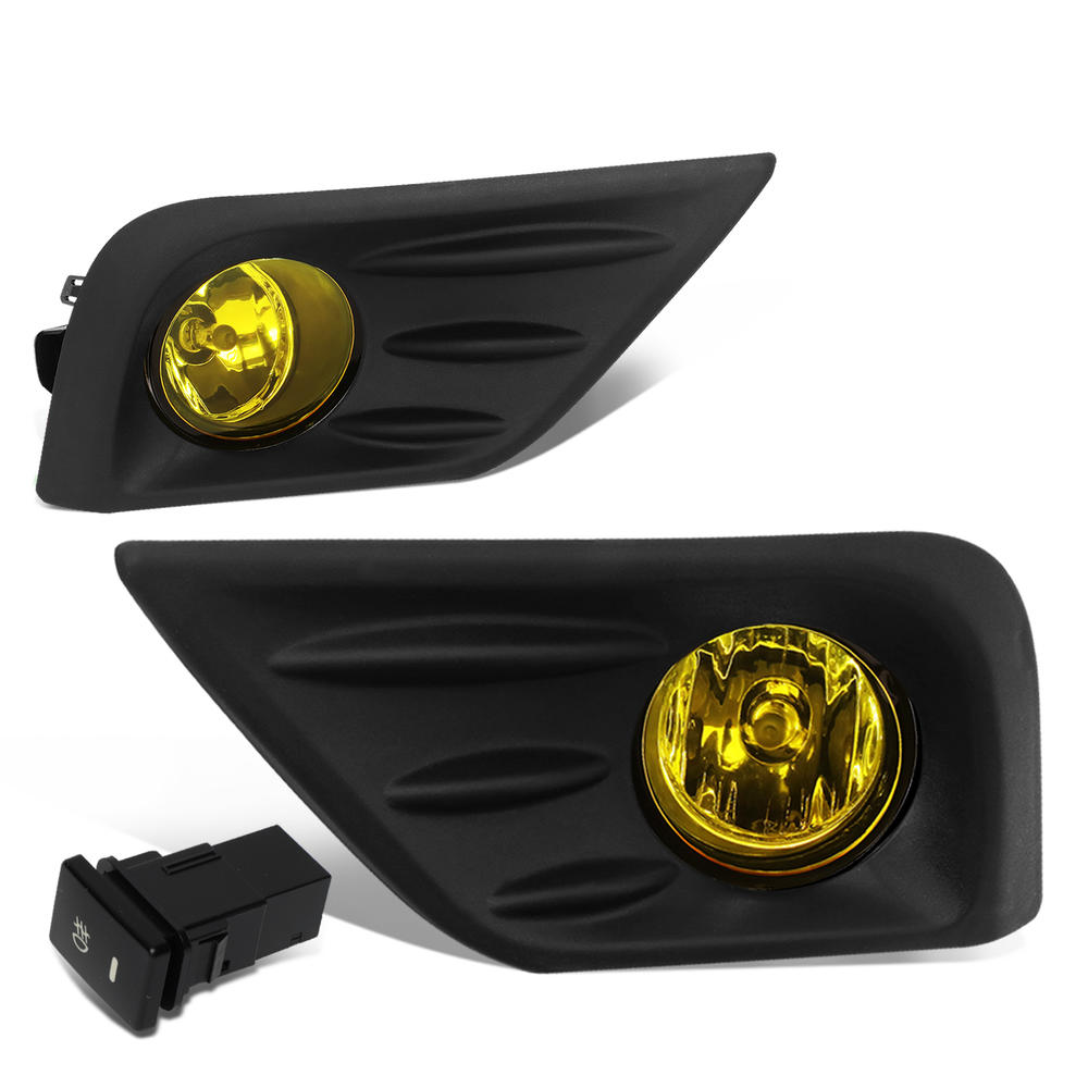DNA Motoring For 2016 to 2018 Nissan Altima 4-Door Pair Amber Lens Front Driving Fog Light Lamps w/Bezel Cover+Switch 17
