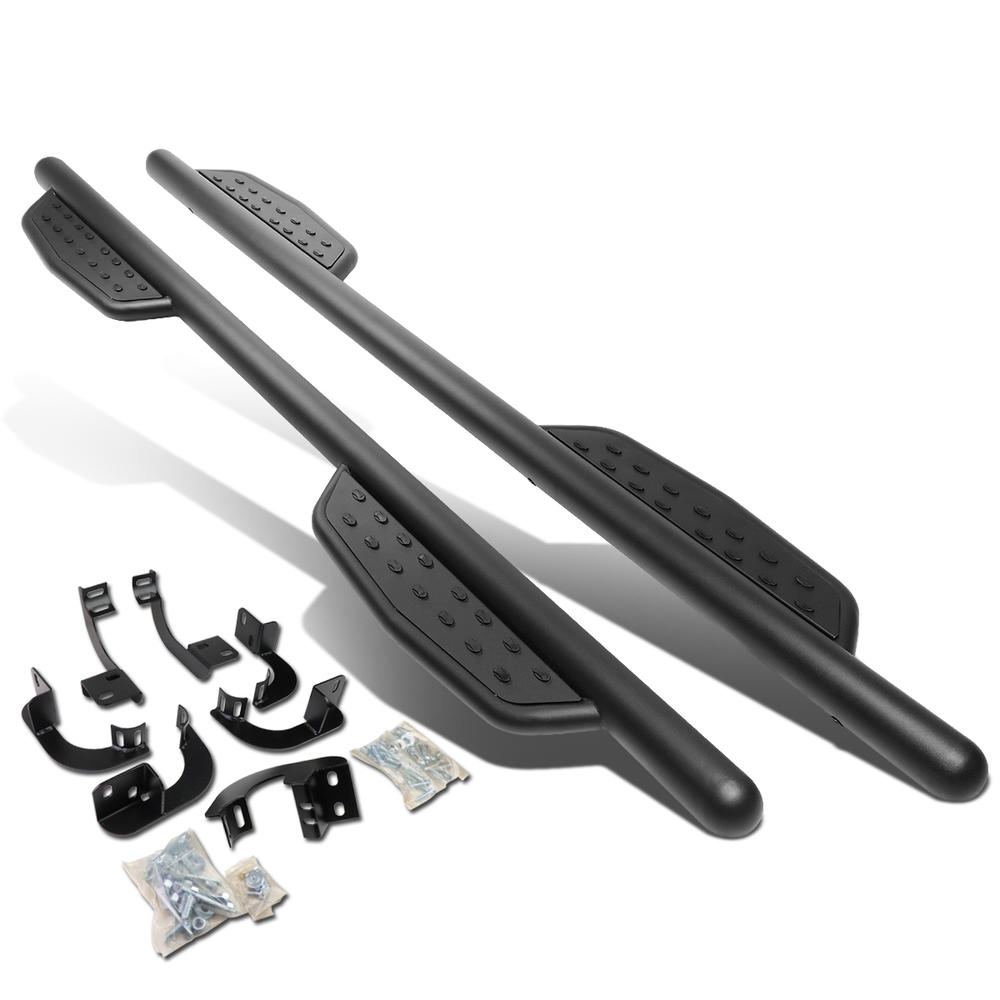 DNA Motoring For 2009 to 2020 Dodge Ram Truck 1500 2500 3500 Crew Cab Aluminum 3" Side Nerf Bar Running Board W/Downpipe Step Left + Right