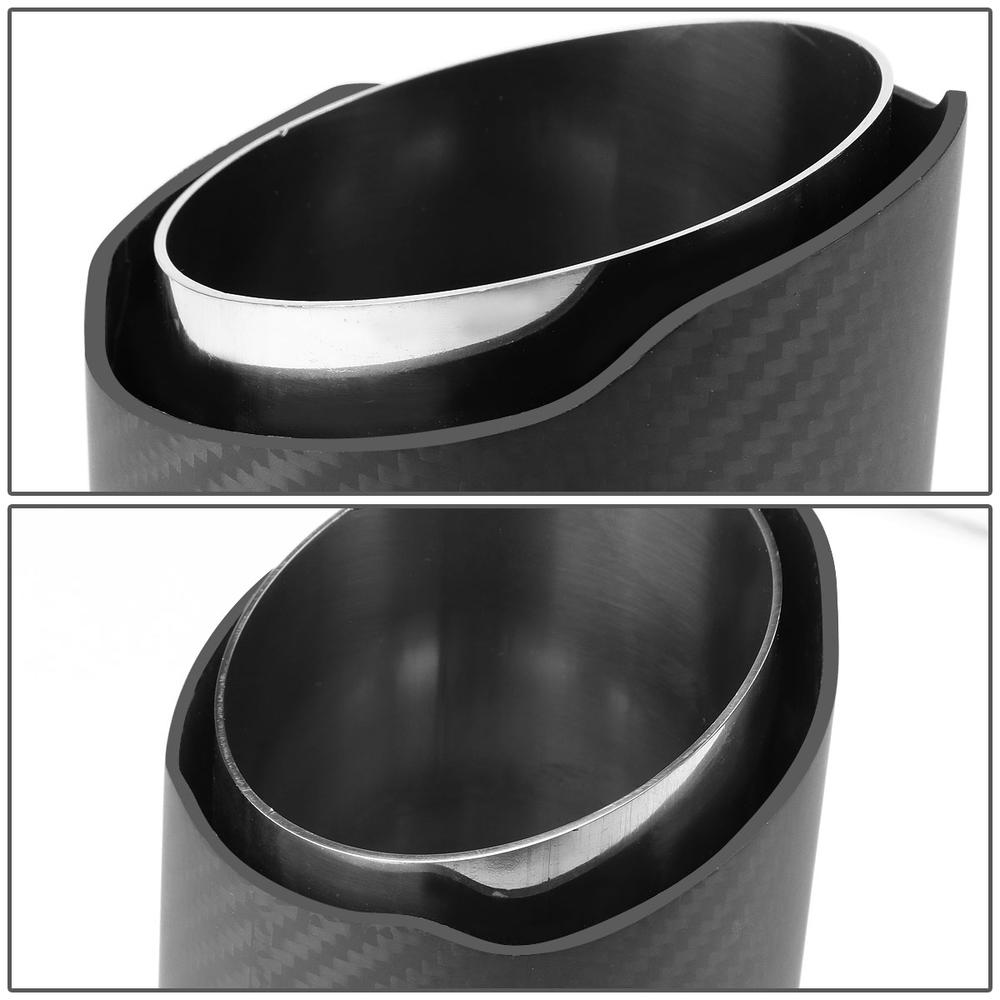DNA Motoring 2 X Universal Stainless Steel Fiberglass Pattern Round Exhaust Tail Muffler Tip Pipe (2.4" Inlet / 3" Outlet)