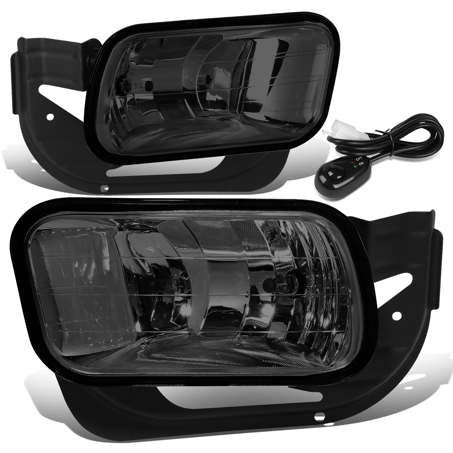 DNA Motoring For 2009 to 2018 Dodge Ram 1500 2500 3500 Pair Factory Style Smoked Lens Driving Fog Lights w/ Switch 10 11 12 13 14 15 16 17