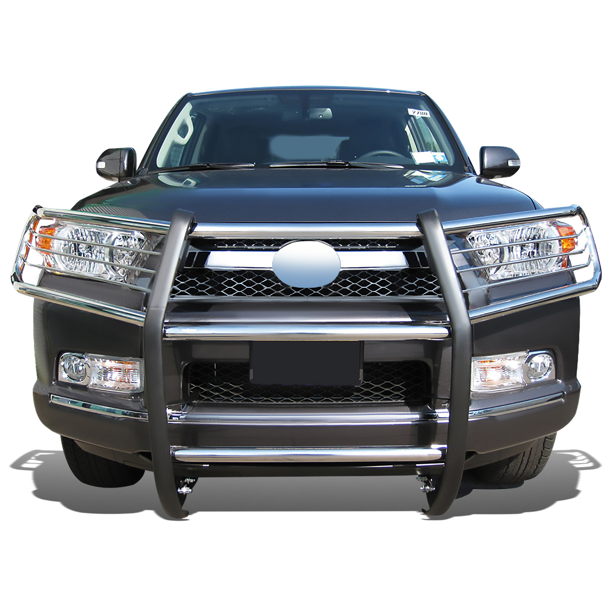 DNA Motoring GRILL-G-069-SS For 2010 to 2013 Toyota 4Runner N280 Front Bumper Protector Brush Grille Guard (Chrome) 11 12