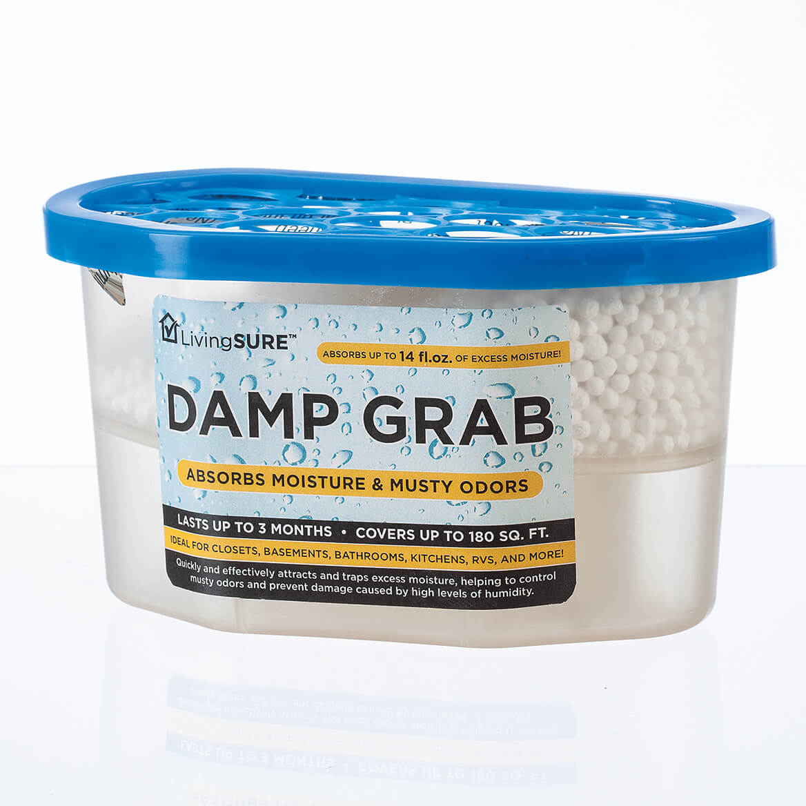 Fox Valley Traders Damp Grab Closet Dehumidifier, Moisture Control, Fragrance Free, White, 14 oz., Single 