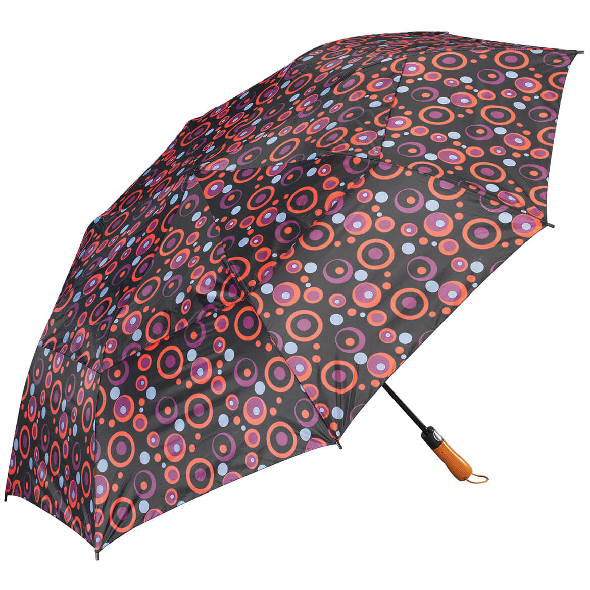 Fox Valley Traders Printed Windproof Umbrella, Polyester, Aerodynamic Vents - Measures 30" Long x 49" Diameter