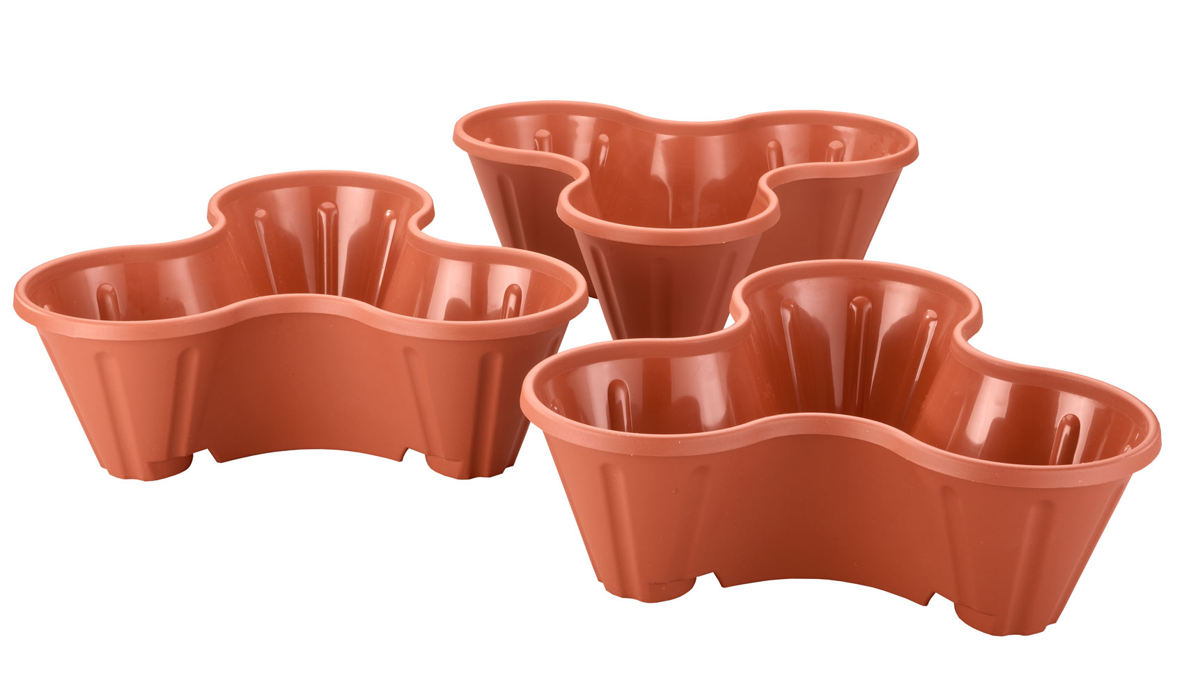 Fox Valley Traders Stackable Planter Pots, Vertical Gardening for Compact Spaces, Set of 3, Terra Cotta