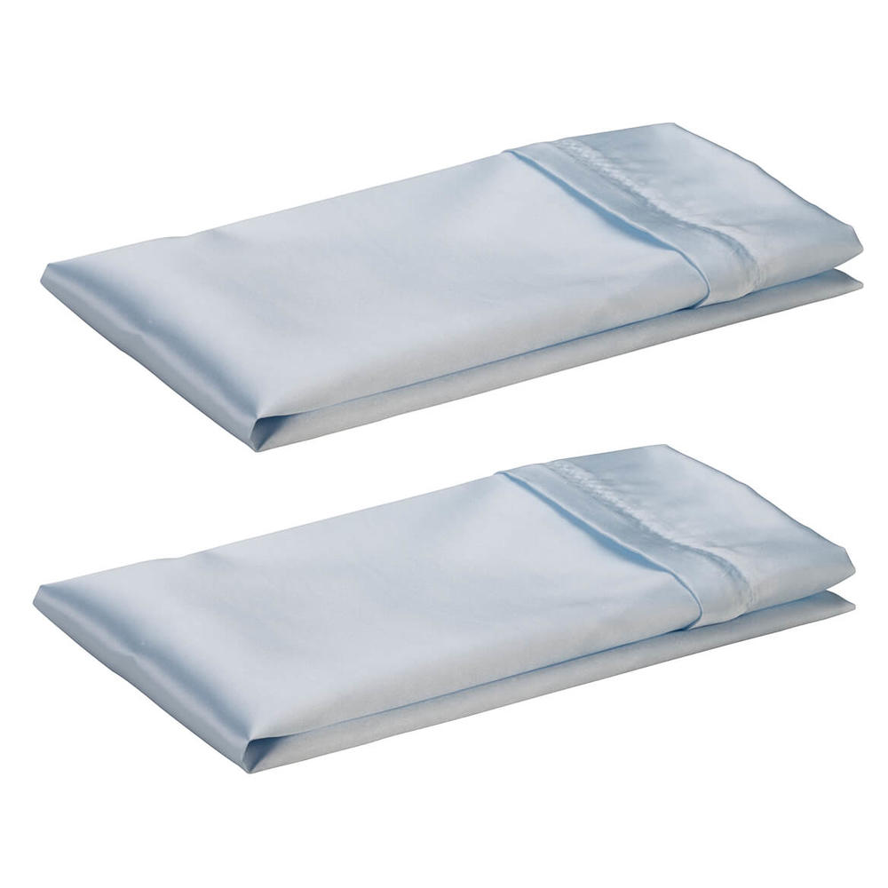 Fox Valley Traders Standard Satin Pillowcase Set of 2, Blue, N/A 