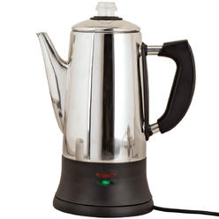 Fox Valley Traders 12 Cup Stainless Steel Coffee Percolator by Home Marketplace, Silver 
