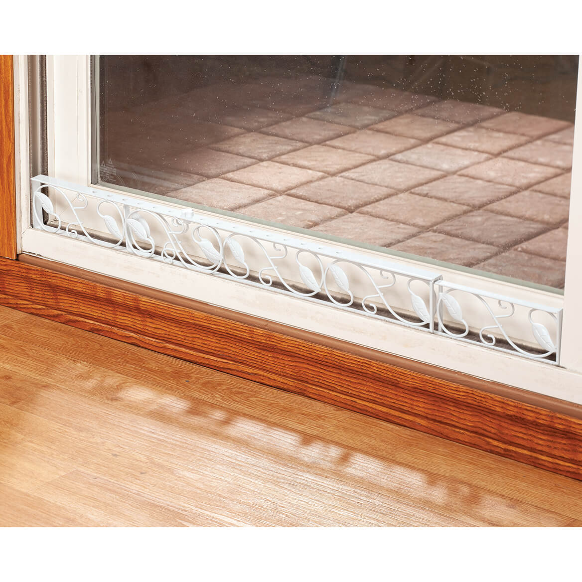 Fox Valley Traders Decorative Sliding Door Security Bar White