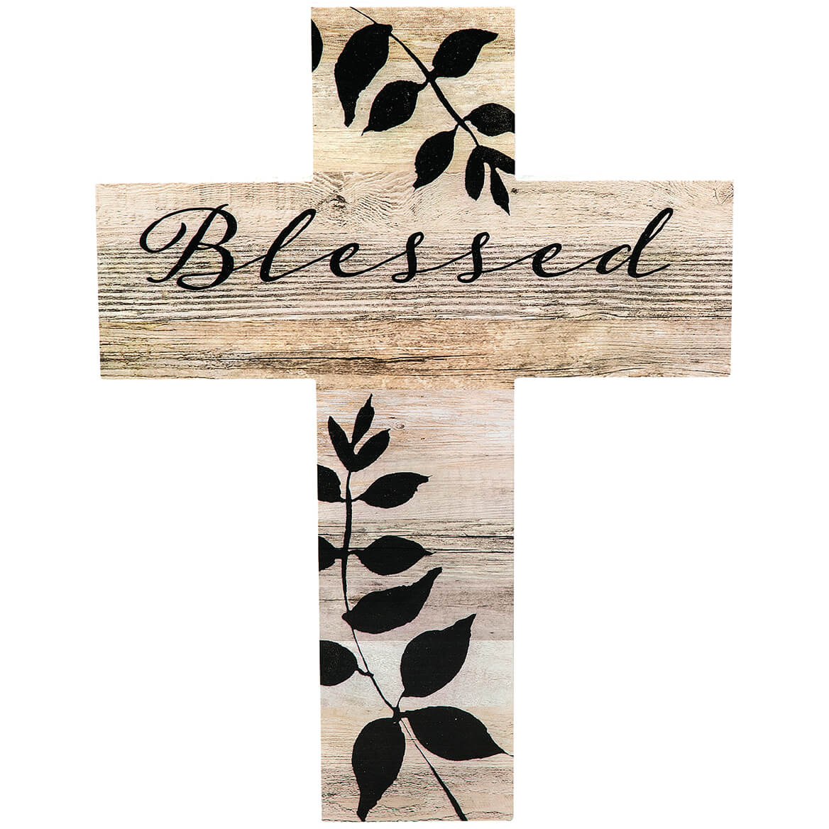 Fox Valley Traders Rustic Style Cross Customized Home Decor Plaque Blessed Design 15 X 11 X Beige