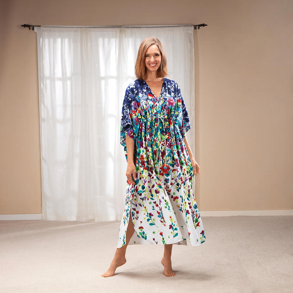 Fox Valley Traders Ombre Garden Party Long Caftan, Multi, One size fits all