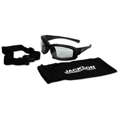 Jackson Safety V50 AntiFog Calico Safety Eyewear, Black Frame, Clear Lens,Nylon/Polycarb,12/Ctn
