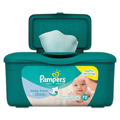 Pampers Baby Fresh Wipes, Baby Fresh Scent, White, Cotton, 72/Tub, 8 Tub/Carton