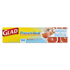 Glad Press'n Seal Food Plastic Wrap, 100 Square Foot Roll, 9/Carton