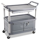 Rubbermaid Xtra Instrument Cart, 300-lb Cap, Three-Shelf, 20w x 40-5/8d x 37-4/5h, Gray