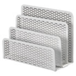 Artistic Urban Collection Punched Metal Letter Sorter, 3 Sections, Dl To A6 Size Files, 6.5" X 3.25" X 5.5", White