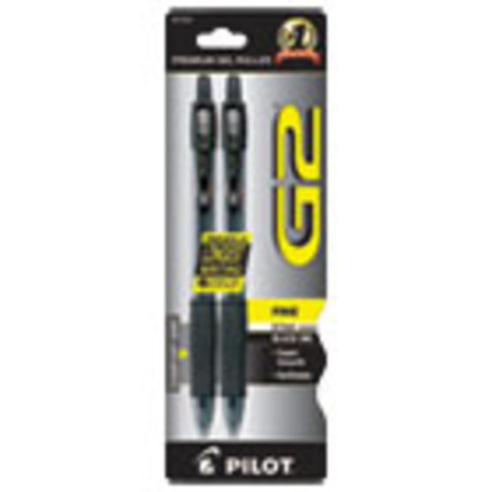 Pilot Automotive G2 Premium Retractable Gel Pen, 0.7mm, Black Ink, Smoke Barrel, 2/Pack
