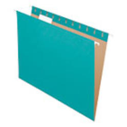 Pendaflex 81616 Hanging File Folders- 1/5 Tab- Letter- Aqua- 25/Box
