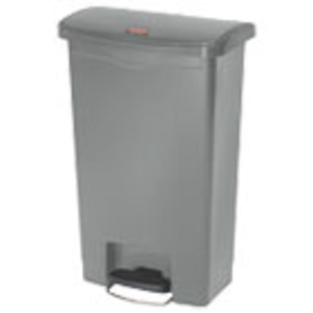 Rubbermaid Slim Jim Resin Step-On Container, Front Step Style, 13 gal, Gray