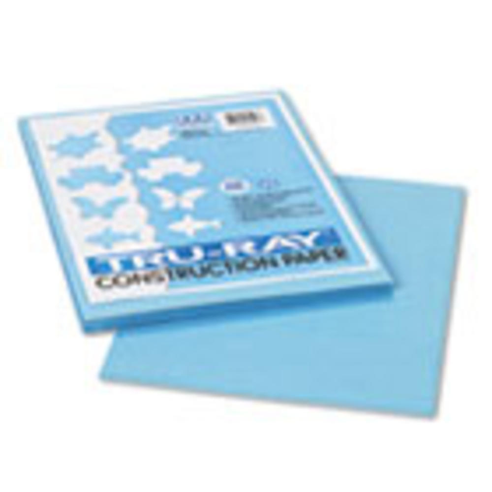 Pacon Tru-Ray Construction Paper, 76lb, 9 x 12, Sky Blue, 50/Pack