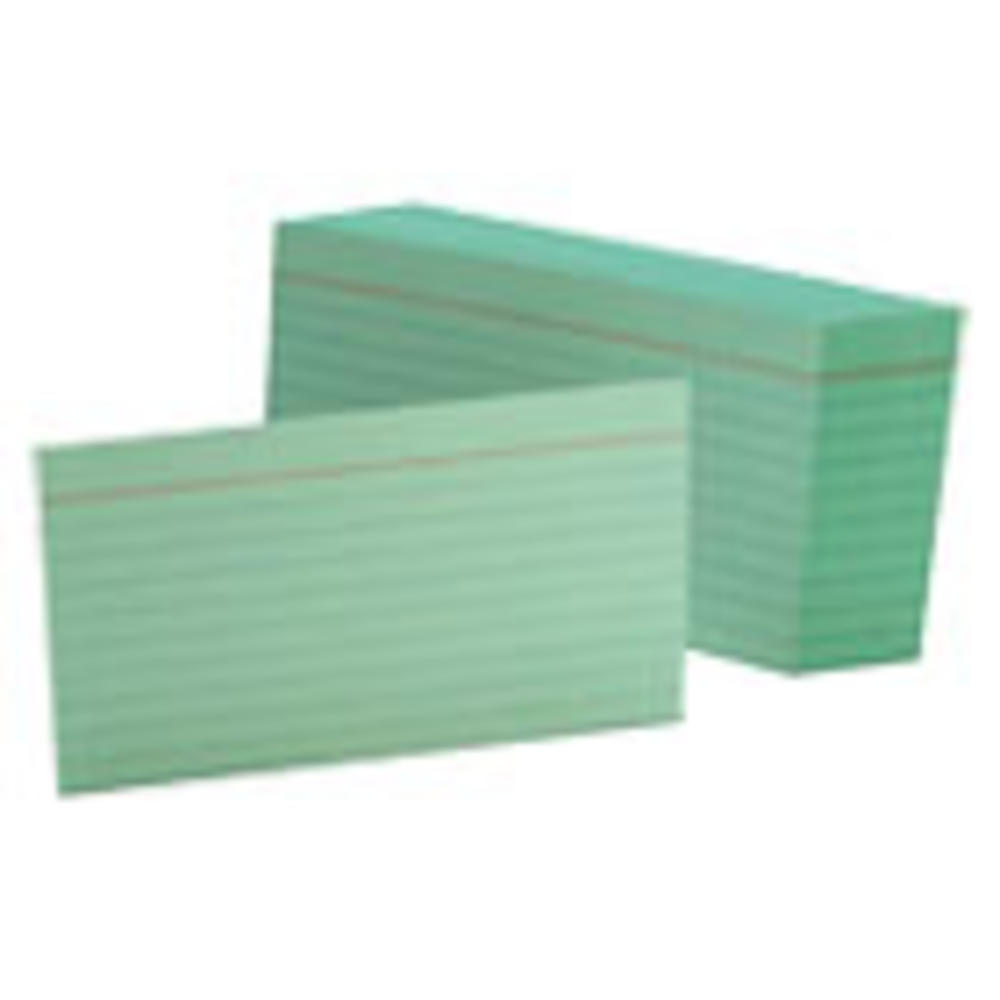 Oxford Ruled Index Cards, 3 x 5, Green, 100/Pack