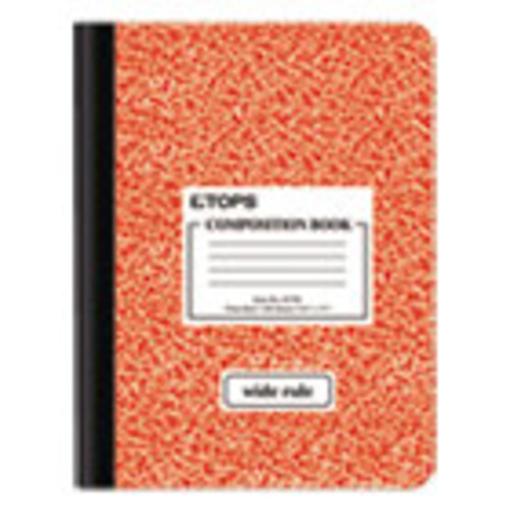 TOPS Composition Book, Wide/Legal Rule, Assorted Marble Covers, 9.75 x 7.5, 100 Pages