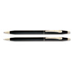 Cross Classic Century Ballpoint Pen & Pencil Set, Black/23 Kt. Gold Accents