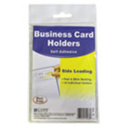 C-Line 70238 Self-Adhesive Side-Load Business Card Holders  3 1/2 x 2  Clear  10 per Pack