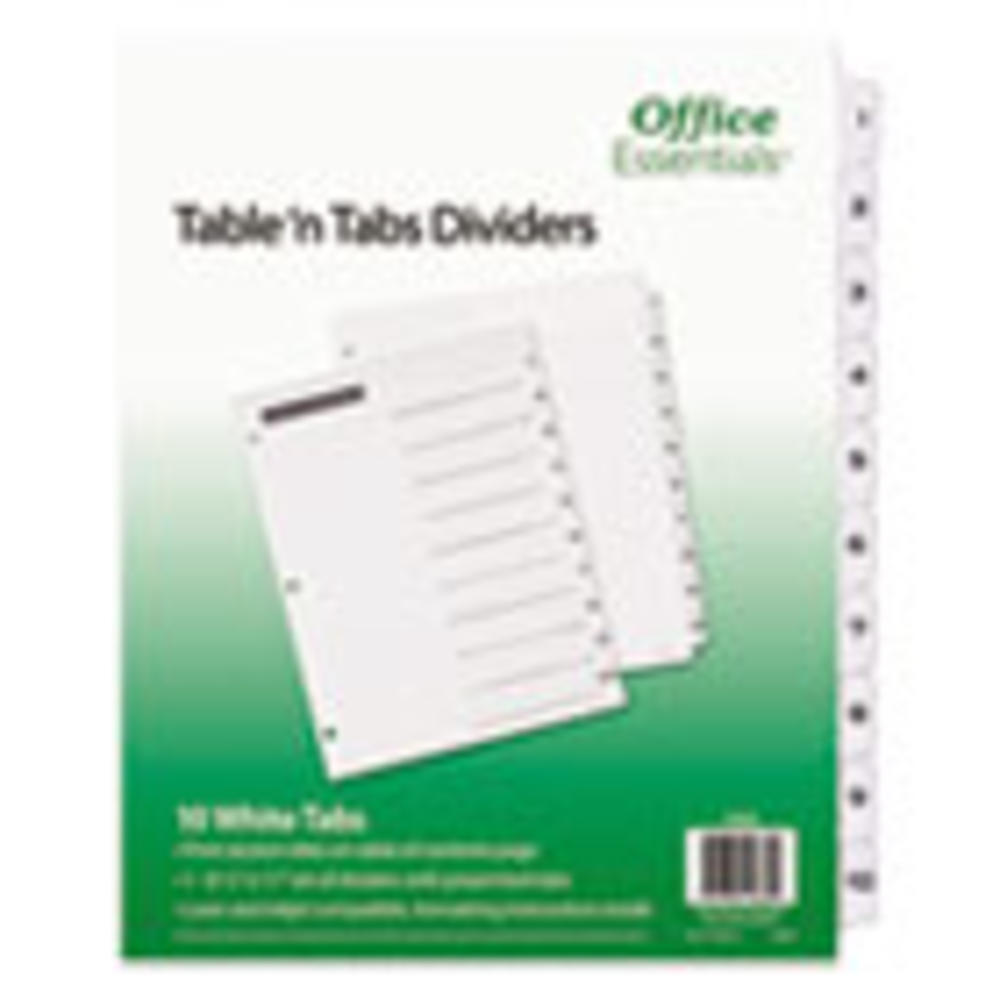 Office Essentials Table 'n Tabs Dividers, 10-Tab, Letter