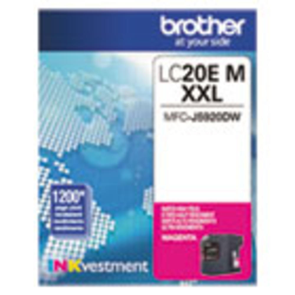 Brother LC20EM INKvestment Super High-Yield Ink, 1200 Page-Yield, Magenta