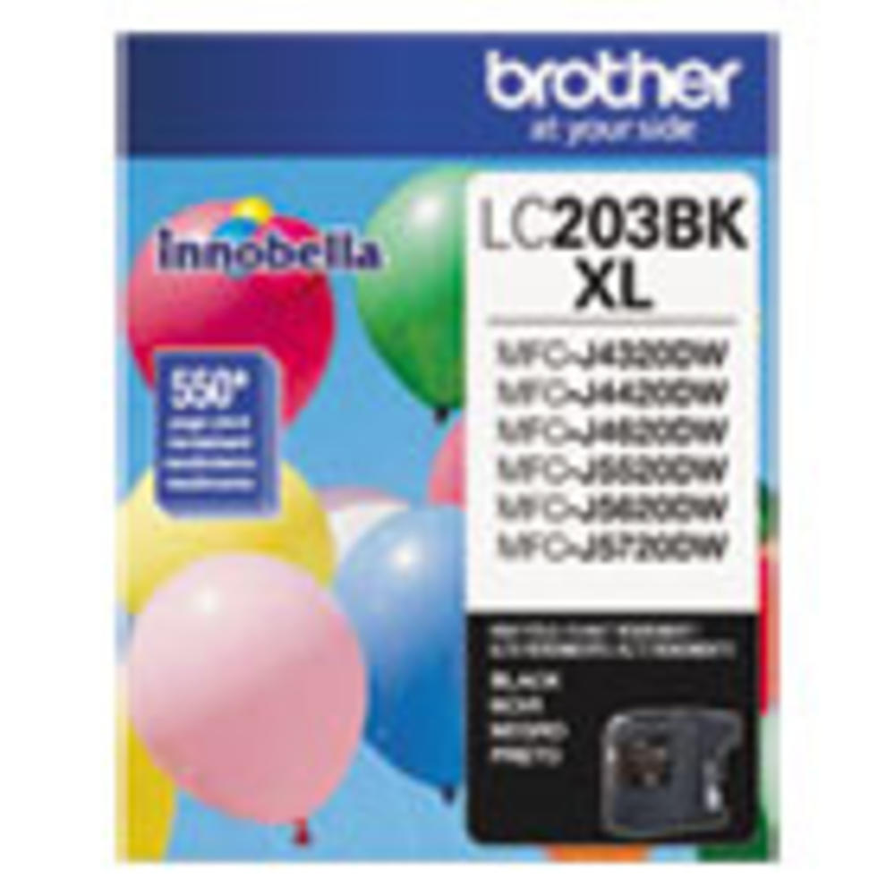 Brother LC203BK Innobella High-Yield Ink, 550 Page-Yield, Black