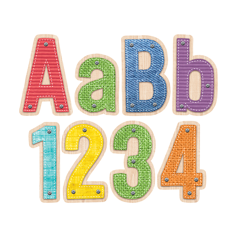 Creative Teaching Press TEXTURES 4IN LETTERS UPCYCLE STYLE