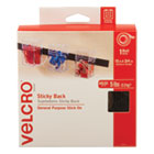 Velcro Sticky-Back Hook & Loop Fasteners, 3/4" x 15ft, Black