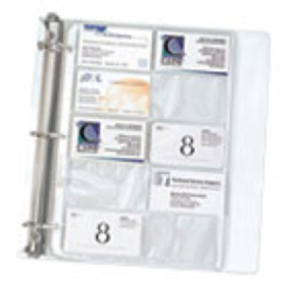 C-Line Business Card Binder Pages, Holds 20 Cards, 8 1/8 x 11 1/4, Clear, 10/Pack