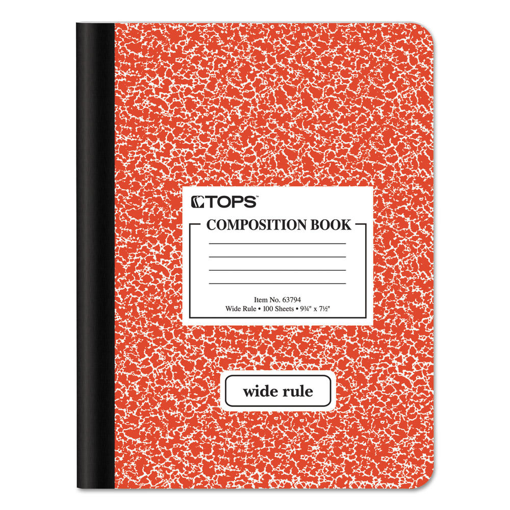 TOPS Composition Book, Wide/Legal Rule, Assorted Marble Covers, 9.75 x 7.5, 100 Pages