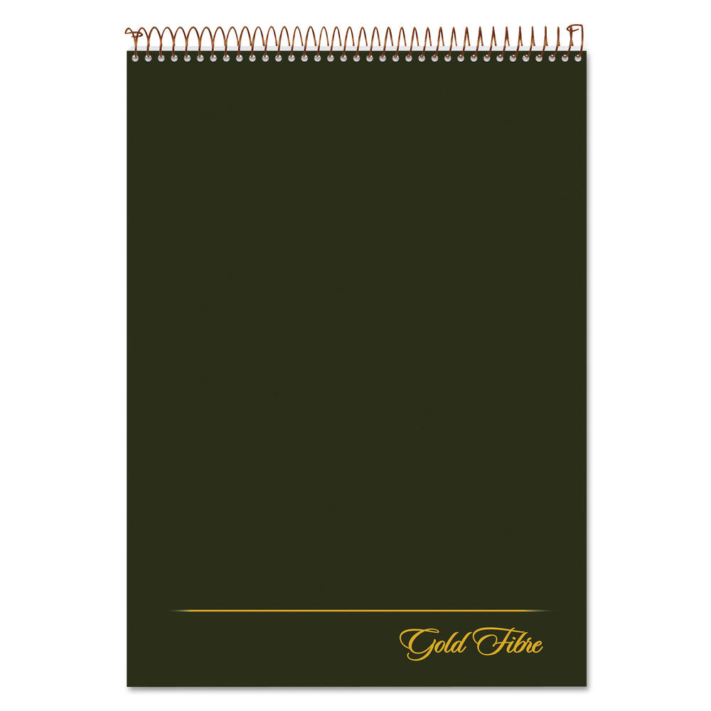 Ampad Gold Fibre Wirebound Writing Pad w/ Cover, 1 Subject, Project Notes, Green Cover, 8.5 x 11.75, 70 Pages