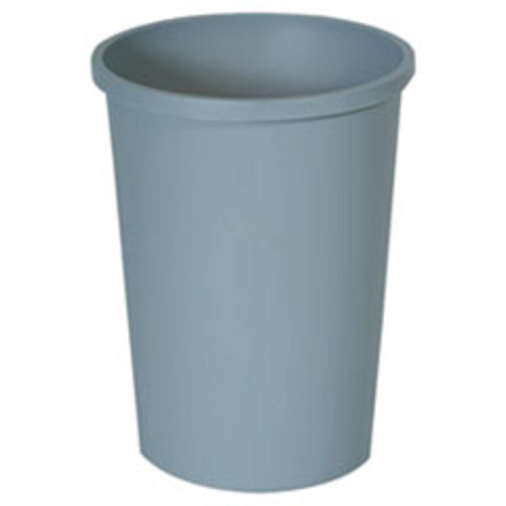 Rubbermaid Untouchable Waste Container, Round, Plastic, 11gal, Gray