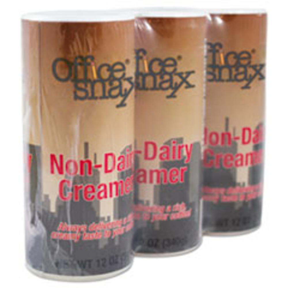 Office Snax Reclosable Powdered Non-Dairy Creamer, 12 oz Canister, 3/Pack