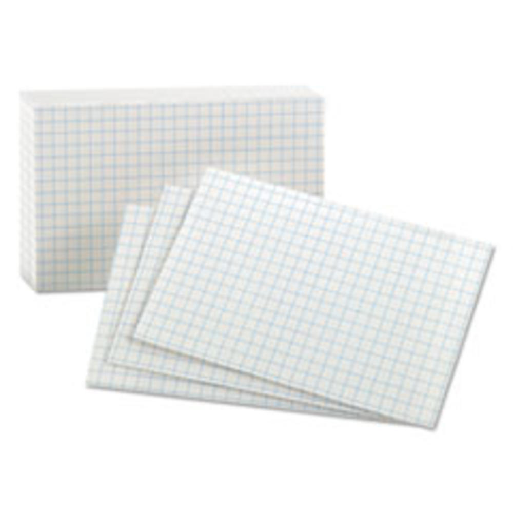 Oxford Grid Index Cards, 3 x 5, White, 100/Pack