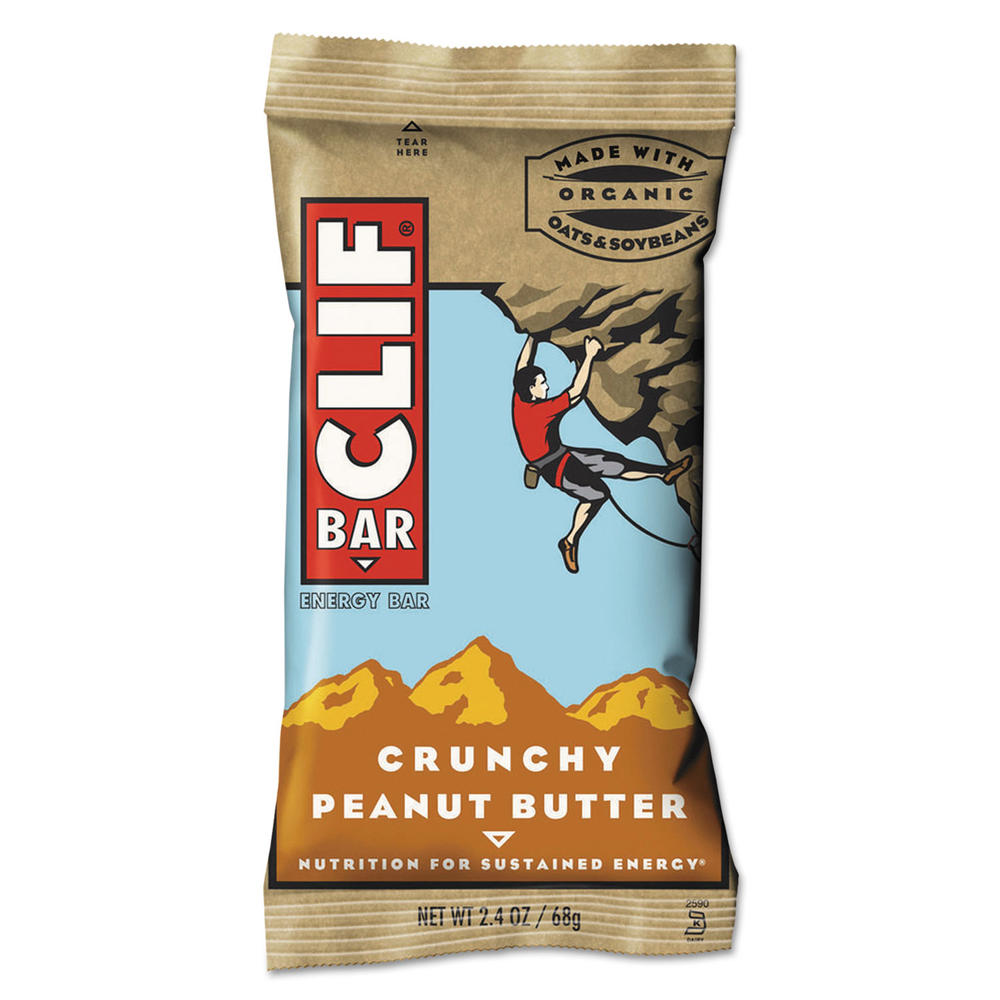Clif Bar Energy Bar, Crunchy Peanut Butter, 2.4oz, 12/Box